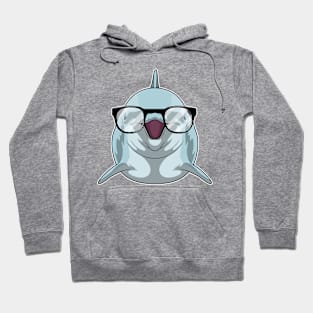 Dolphin as Nerd with Glasses Hoodie